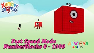 Fast Speed Mode Numberblocks 0  1000 Educational Video [upl. by Ayarahs]