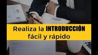 CÓMO HACER LA INTRODUCCIÓN DE UN TRABAJO DE INVESTIGACIÓN [upl. by Alina461]