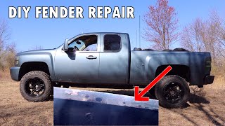 How to Fix Fender Wheel Well Rust on Your Truck Without Welding Repair No Tools Needed [upl. by Bridge210]