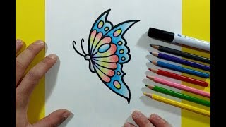 Como dibujar una mariposa paso a paso 17  How to draw a butterfly 17 [upl. by Thurlow924]