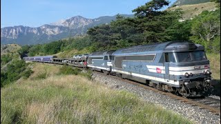 Le Train de Nuit Briançon  Paris avec Wagons Porteautos en BB67300  BB67400 [upl. by Jaqitsch]