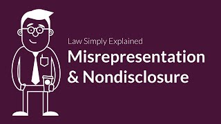 Misrepresentation and Nondisclosure  Contracts  Defenses amp Excuses [upl. by Nahtannhoj]