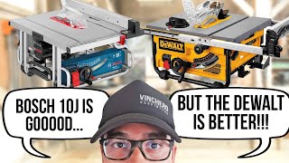 Bosch GTS10J vs DeWALT DWE7492 Table Saw Review [upl. by Moskow390]