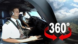 360° cockpit view  SWISS Airbus A320  Geneva – Zurich [upl. by Bolan765]