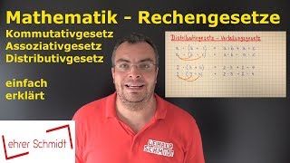 Rechengesetze Kommutativgesetz Assoziativgesetz amp Distributivgesetz  Lehrerschmidt [upl. by Canotas]