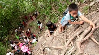 Zamboanga del Norte students trek dangerous mountain trail to school  KMJS [upl. by Pournaras]