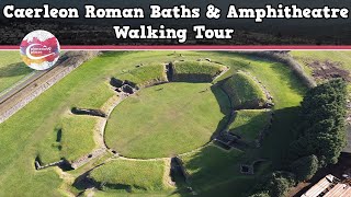 CAERLEON ROMAN BATHS amp AMPHITHEATRE WALES  Walking Tour  Pinned on Places [upl. by Jenn]