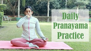 15 Mins Pranayama Practice  5 Deep Breathing Exercises you should do Daily [upl. by Robinet]