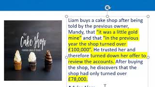 How to apply misrepresentation Liam cupcake scenario [upl. by Lilli]