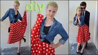 Spódnica z koła Jak uszyć spódnicę na lata 50te CZ IIHow to make a full circle skirt DIY CZ II [upl. by Newton]