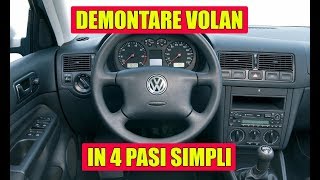 TUTORIAL Demontare volan VW Golf 4 Bora Passat Skoda Octavia 1 Seat Cordoba Leon [upl. by Bertram]