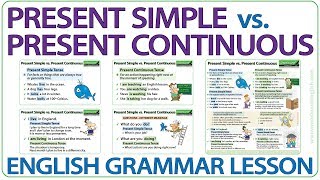 Present Simple vs Present Continuous Tense  Learn English Grammar  ESOL Lesson [upl. by Eckart509]