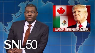 Weekend Update Trump Causes Tariff Confusion Elon Musks SpaceX Starship Explodes  SNL [upl. by Hanafee]