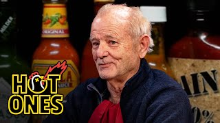 Bill Murray Doesn’t Flinch While Eating Spicy Wings  Hot Ones [upl. by Dhruv719]