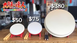 50 drum vs 75 drum vs 380 drum  Nintendo Switch Drum Controllers for Taiko no Tatsujin [upl. by Kcirdneked]