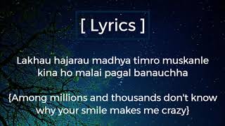 Lakhau hajarau  Yabesh Thapa  Lyrics  with English translation [upl. by Yekcir]