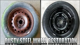 Severely Rusted Steel Wheel  Perfect Wheel Restoration [upl. by Rayna]