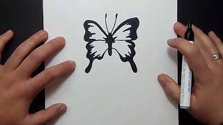 Como dibujar una mariposa paso a paso 11  How to draw a butterfly 11 [upl. by Nehr]