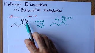 Hofmann Elimination Amine to Alkene aka Exhaustive Methylation [upl. by Mylan]