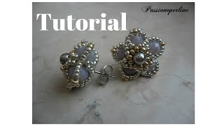 Tutorial orecchino a perno con cristalli e rocailles [upl. by Selig]