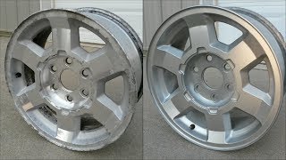 Pitted Aluminum Wheel RestorationPainting  How To  17quot GMC Rims [upl. by Woods629]