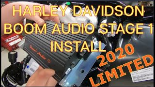 2020 Harley Davidson BOOM AUDIO Stage 1 Amp Complete Installation [upl. by Lindy94]