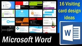 16 Visiting card design ideas in MS Word Part 1 Microsoft Word Tutorial [upl. by Ursulina]