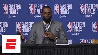 LeBron James shows off photographic memory recalls Celtics’ late rally in Game 1 vs Cavs  ESPN [upl. by Narine]