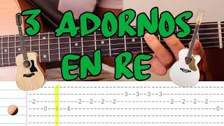 3 Adornos sencillos en Re para Requinto Campirano Sierreño  Guitarra Tutorial [upl. by Huey]