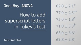 OneWay ANOVA 3  Using Superscript Letters in Tukeys Test [upl. by Ahseram]