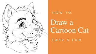 How To Draw A Furry Cartoon Cat Face Easy 😺 [upl. by Notterb212]