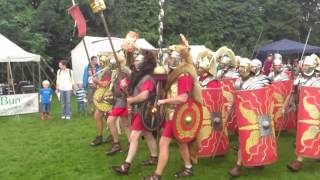 Roman Reenactment at the Amphitheatre in Caerleon Marching In [upl. by Delphine]