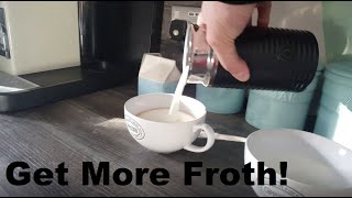 How to Get More Froth from Your Nespresso Coffee Aeroccino  Nespresso tips and help [upl. by Gnik553]