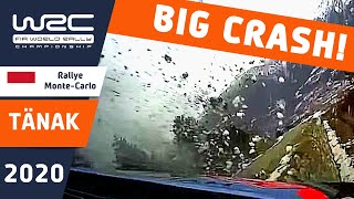 TÄNAK onboard CRASH Rallye MonteCarlo 2020 Huge Rally Crash [upl. by Aeuhsoj]