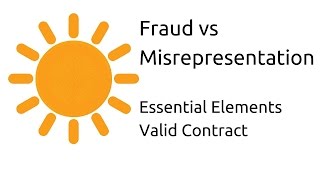 Fraud vs Misrepresentation  Other Essential Elements of a Valid Contract  CA CPT  CS amp CMA [upl. by Leuneb933]