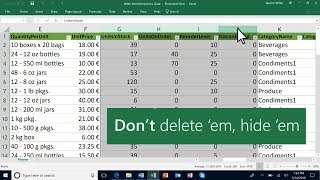 Hide and unhide columns in Microsoft Excel [upl. by Penelopa]