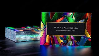 Making A Luxury Holographic Business Card with 11 Foil Colors [upl. by Pedrotti]