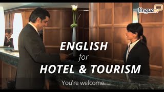 Learn English for Hotel and Tourism quotChecking into a hotelquot  English course by LinguaTV [upl. by Nowtna524]